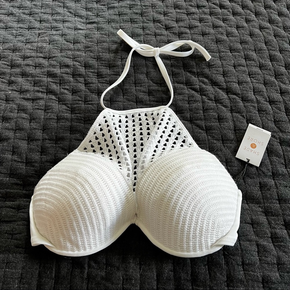 NWT! Shade & Shore White Bikini Top